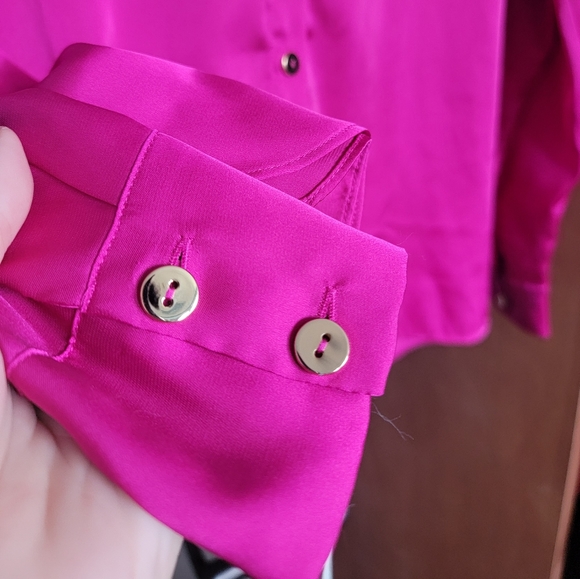 Alexia Admor Megenta Silk Blouse - Picture 2 of 7